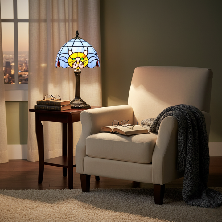 Vintage Baroková Nočná Lampa pre Mačku